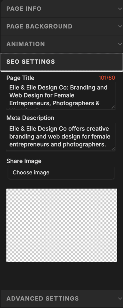 Showit SEO tips for photographers – adding alt text to images.